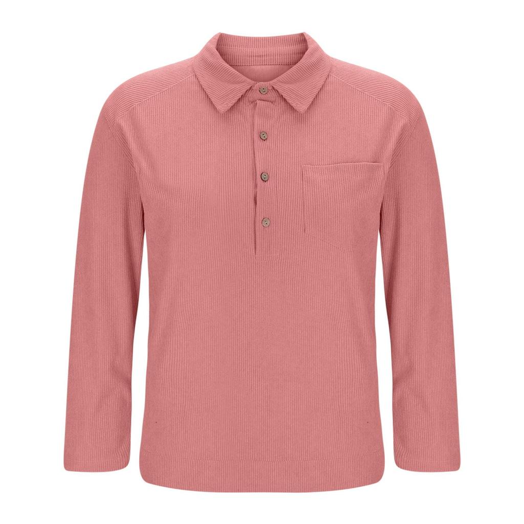 Women's Comfortable Long,Sleeve Corduroy Button,Up Blouse