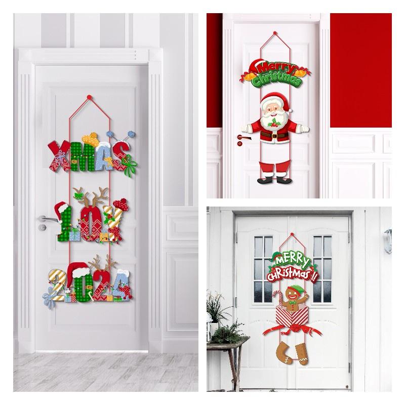 Christmas Door Hangings Set Of 3pcs In Different Styles Perfect For Merry Christmas