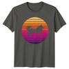 Retro Sunset Dog Silhouette Design TShirt Spitz Owner Dog Lovers Christmas Gift