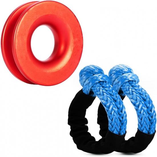 Soft Shackle 1/2" X 22 Inch (57,000LBS) Breaking Strength, Synthetic Road Recovery Rope For Sailing SUV ATV 4X4 Truck Jeep 2 Pack -Safer Than Metal