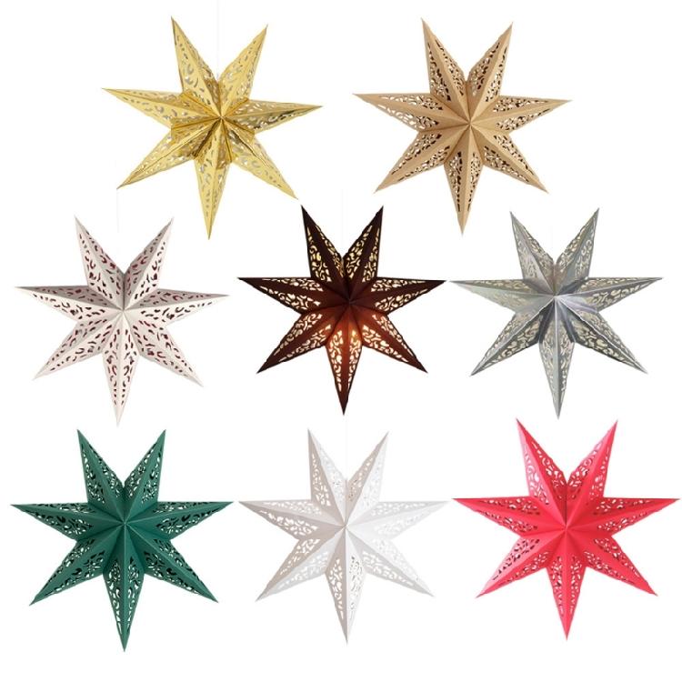 Decorative Paper Star Lanterns Light Cover Lampshade Easy Assembly Enhances Christmas Birthdays Celebration Atmospheres