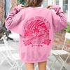 Teenager Hoodie Preppy Style Floral Printing Solid Color Hooded Top with Big Front Pocket Girls School Outdoor Activities Baseball Hoodie