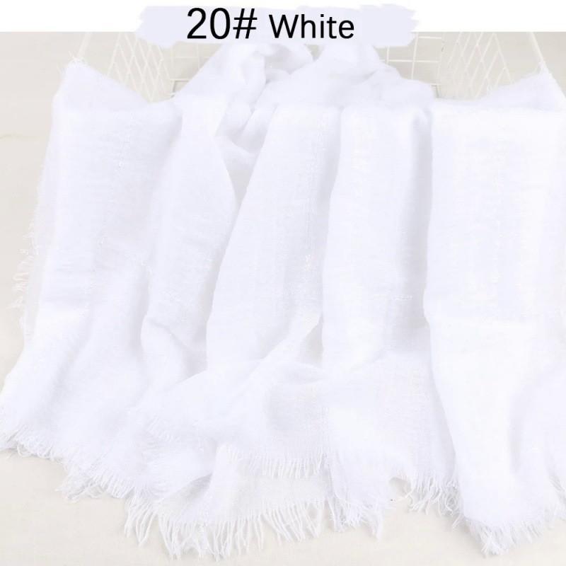 

Pure Cotton Linen Wrap With Silver Silk For Allseason Fashion Ladies Accessory білий