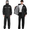 Men's Reflective Raincoat & Pants Set: Outdoor Anti-Heavy Rain Cycling/Motorcycle Protection, Split Style.
