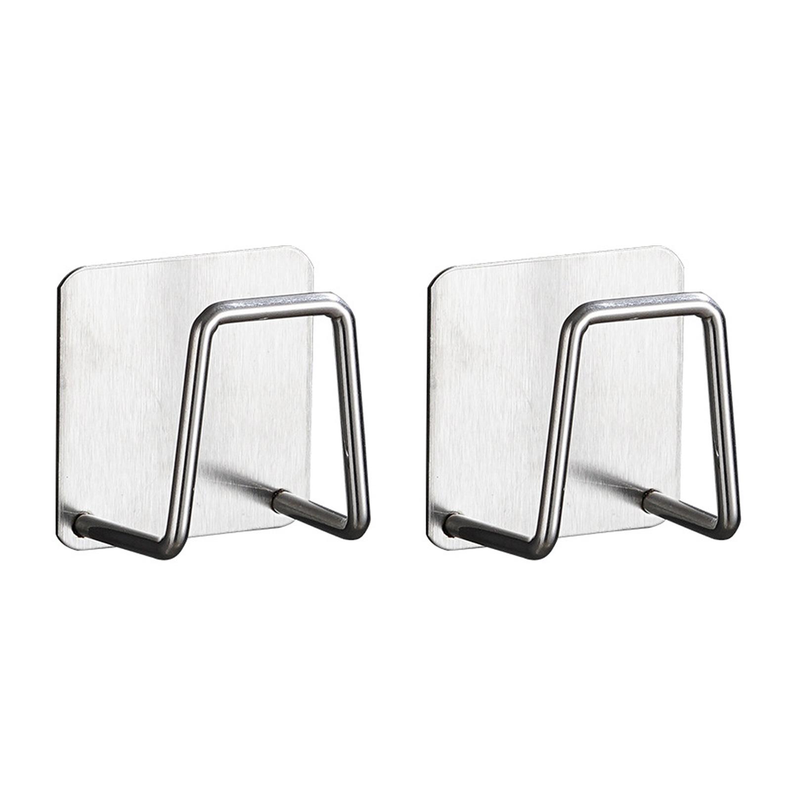 

Набор из 2 подставок для губки из нержавеющей стали для мойки, крючок для экономии места с клейкой основой для кухонного инструмента для организации A