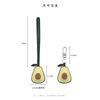 Handmade Genuine Leather Mini Bag Charm Cute Avocado Shape Exquisite Pendant and Keychain Decoration