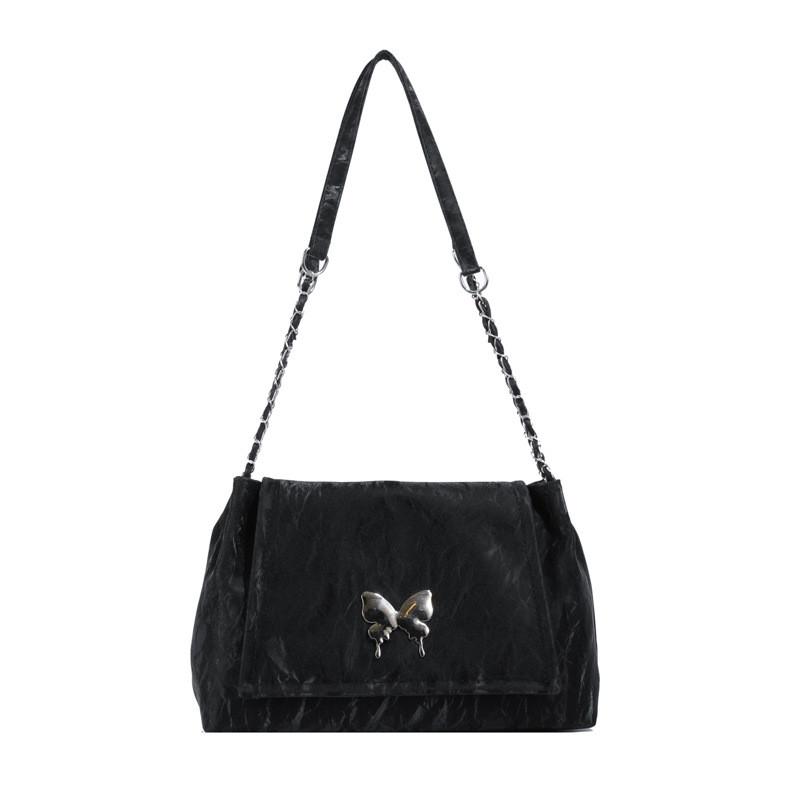 

Chain Fashion Shoulder Crossbody Bag With Metal Bow Decoration And Big Capacity