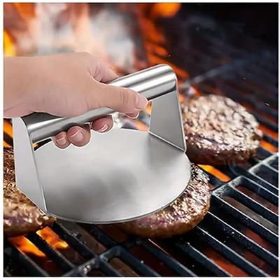 Stainless Steel Smash Burger Press Hamburger Patties Meat Masher Circular Meat Press Mold for Deli Meats Kitchen Accessories
