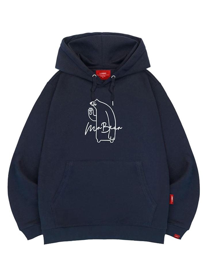 Mr. Bear Hoodie Unisex Big Size M~4Xl (B Type)