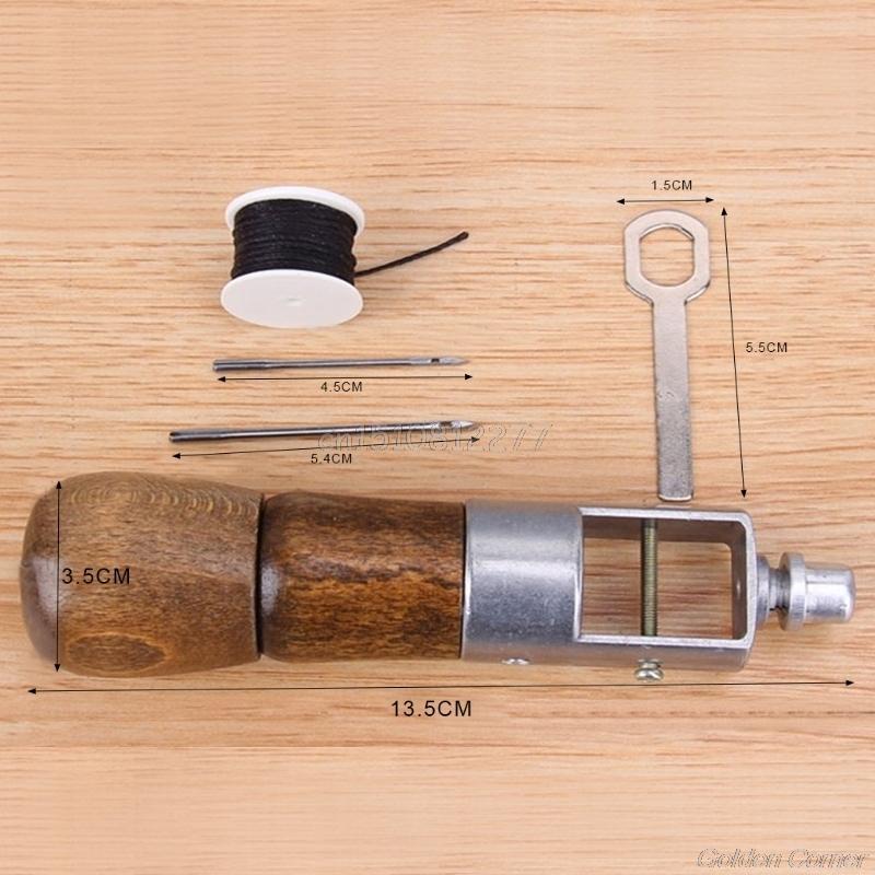 Leathercraft Lock Stitch Sewing Awl Thread Needles Stitch Leather Fabric Grocery O27 17 Dropshipping