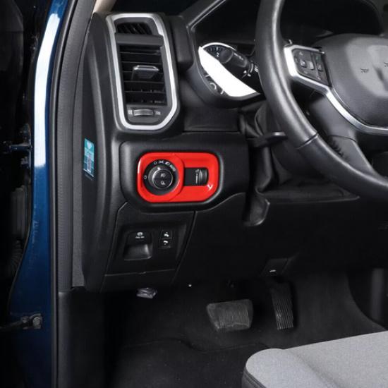 For -2024 Dodge Ram 3500/2500/1500 ABS Red Headlight Switch Panel Cover Trim