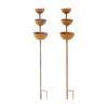 Metal Bird Bath with Stake for Outside 26.77 Inch Tall Free Standing 3-Tier Bird Feeder Bowl for Outdoor Garden Patio Yard Decor