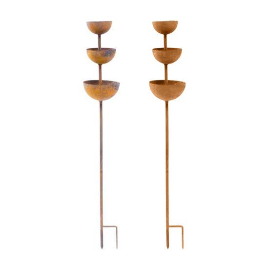 Metal Bird Bath with Stake for Outside 26.77 Inch Tall Free Standing 3-Tier Bird Feeder Bowl for Outdoor Garden Patio Yard Decor