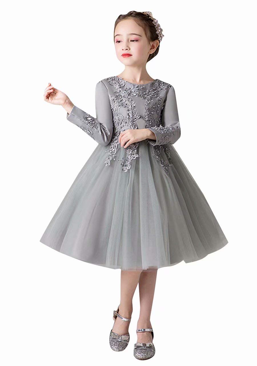 

OMZIN Формальное платье для Идеально для Фортепиано и Размеры и Платье принцессы с Размером 140 Детские Девочки, Концерты, Свадьбы, Конкурсы, Вечеринки, 110, 120, серый