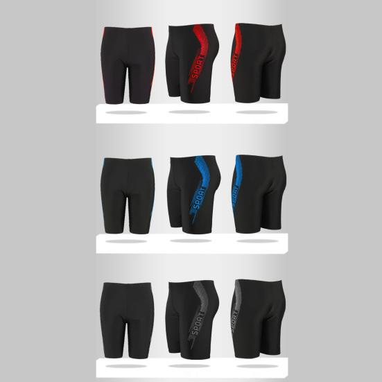 Costume da bagno da uomo con coulisse interna, vita media, design aerodinamico, patchwork di colore, stampa di lettere, pantaloncini da bagno, abbigliamento da spiaggia