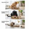 Wooden Interactive Scratch Puzzle Cats Enrichment Toy with 3 Bells Ball for Exploration Scratching Playful Entertainmen