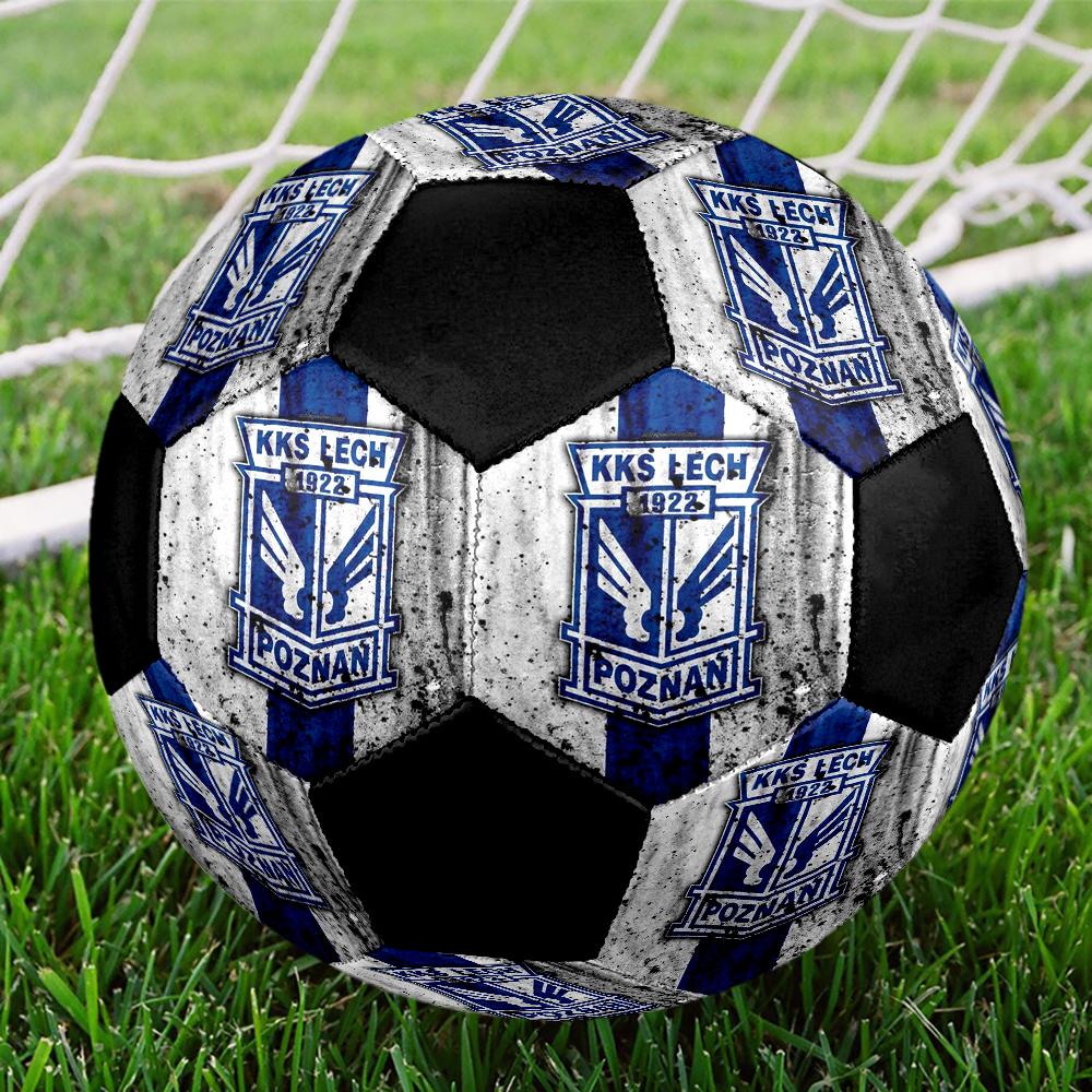 Kks Lech Poznan Indoor Soccer Ball Colorful Machine Stitched PVC Size 5 Team Training Competition Ready Durable High-Bounce Cool Sports Gift