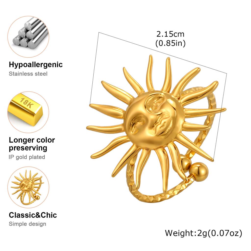 Asymmetrische geometrische Hohlringe aus Edelstahl für Damen, Schicke mehrschichtige Ringe mit unregelmäßiger Öffnung, Modeschmuck Geschenke