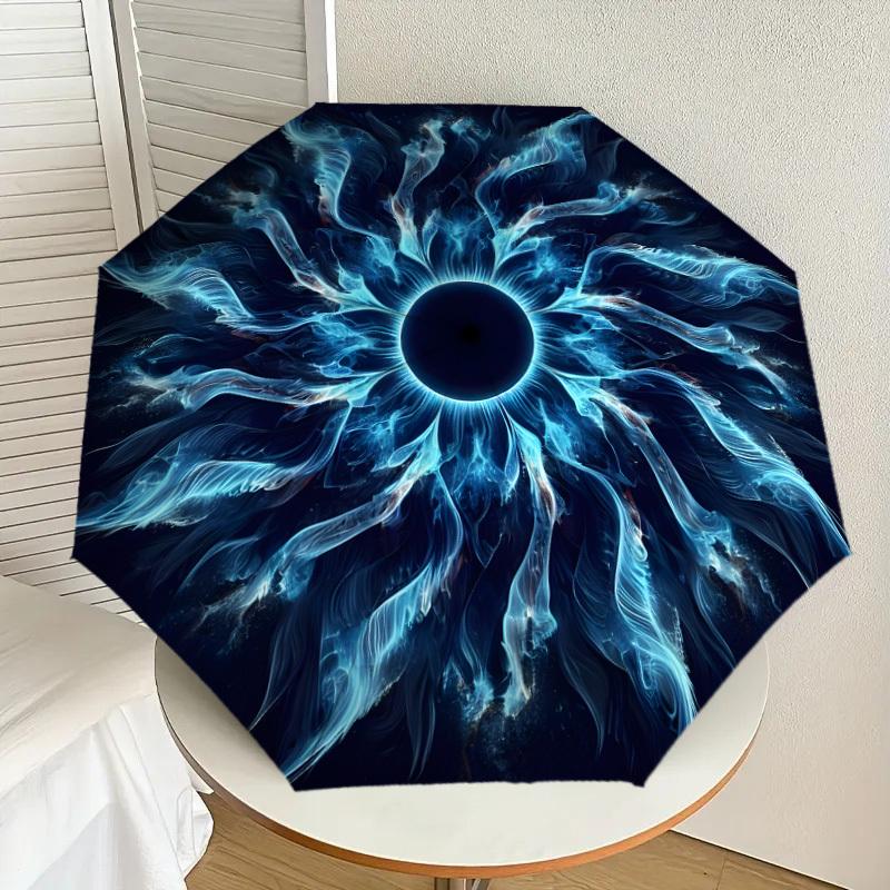 

1pc Ethereal Cosmic Bloom Umbrella with Plastic Handle,Suitable for All Seasons Home Travel Outdoor UmbrellaDD1163