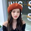 Summer Women's Beret Breathable Knitted Painter's Hat Korean Edition Versatile Casual Spring Autumn Pumpkin Hat