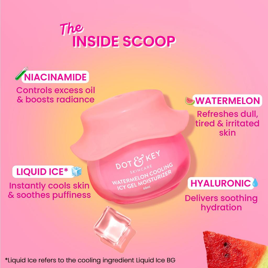 Dot & Key Watermelon Luminous Skincare Combo SPF 50 PA+++ Sunscreen 50 g And Moisturizer 60 ml Oil Control Glow