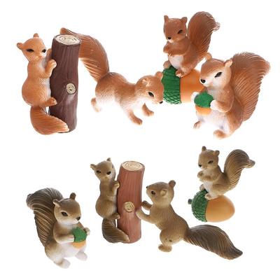 OUNONA Estatueta de Esquilo PVC Micro Paisagem Jardim Miniatura Mesa Interior e Exterior Figuras de Animais Fofos Conjunto de 8 Peças, Decorações, Decoração, Uso,
