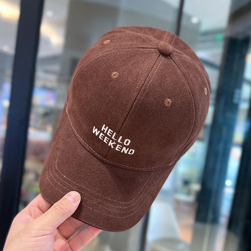 Embroidered Alphabet Baseball Cap Male Female Young Couple Student Hard Top Cap Vintage Sun Hat