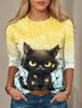 Gradient Love Graphic 3D Print Crew Neck Long Sleeve T-Shirt Fashion Womens Clothing Casual Y2k Clothes Harajuku Female Clothing