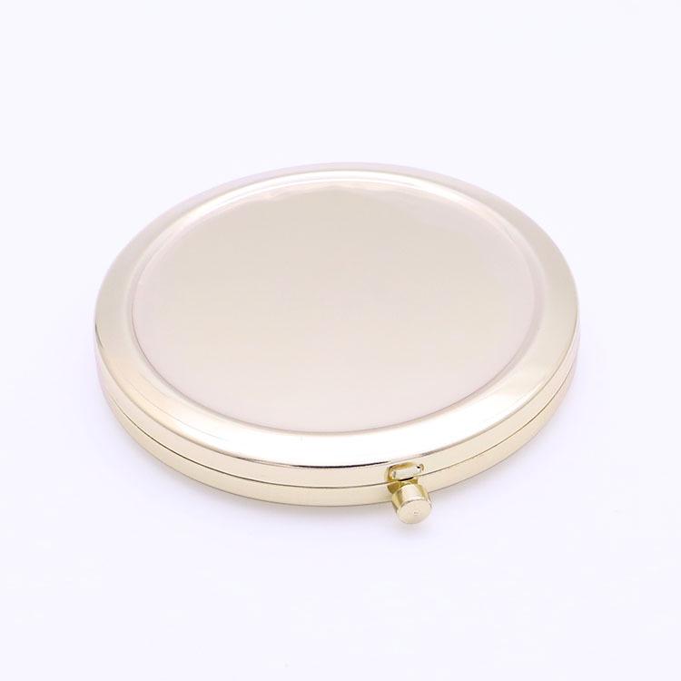 Round Metal Base Double-Sided Folding Makeup Mirror - Portable HD Handheld Dorm Mirror