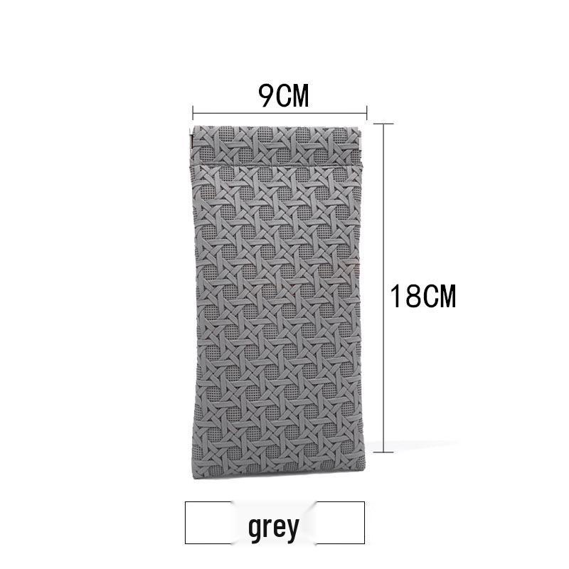 Brillen- & Sonnenbrillenetui mit Leder-Druckknopfverschluss, Tragbare Aufbewahrungstasche mit Kordelzug