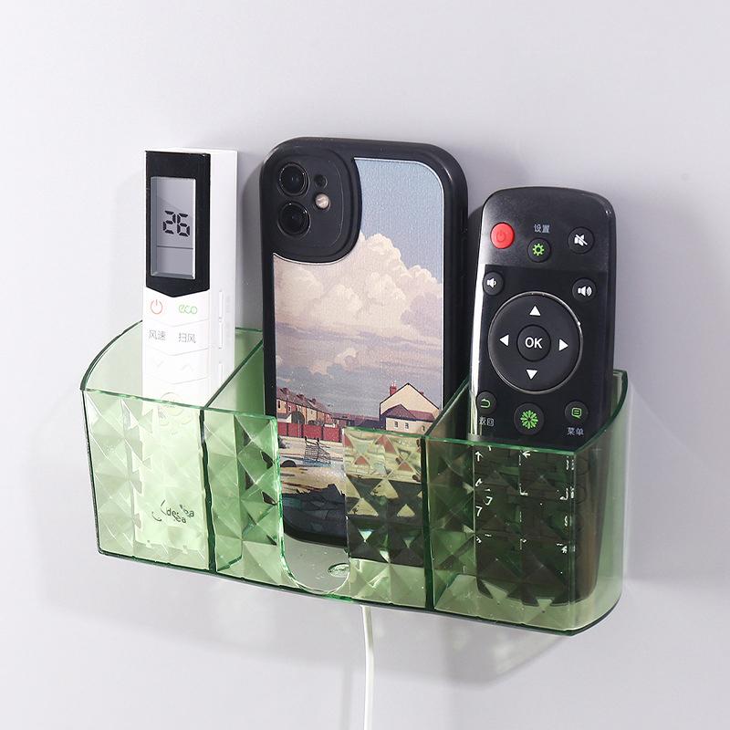 Mobile Phone Wall Holder Universal Cellphone Charge Storage Box Organizer Tv Remote Control Hanging Stand Bracket Charging Dock