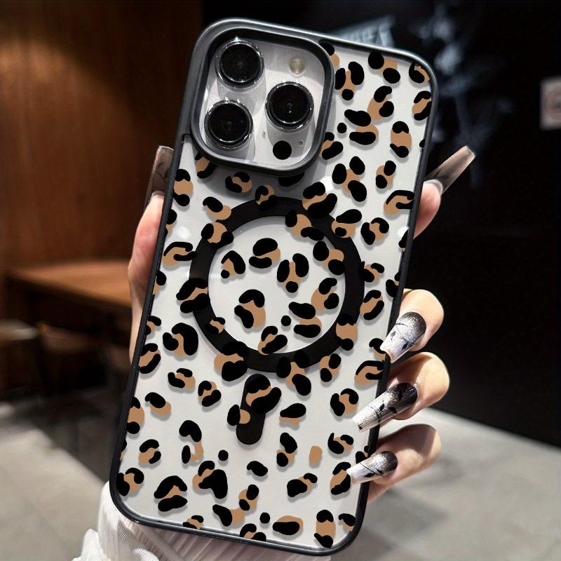 Magnetic fashion leopard print pattern phone case suitable for iPhone 17 16 15 14 13 12 11 Pro/Max/Plus anti drop and shockproof