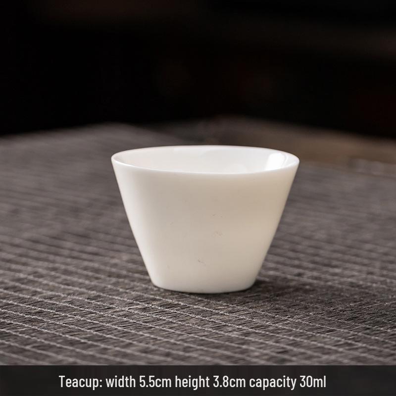 Белая фарфоровая пиала для кунг-фу с бараньим жиром: Керамическая дегустационная чашка для чая или вина