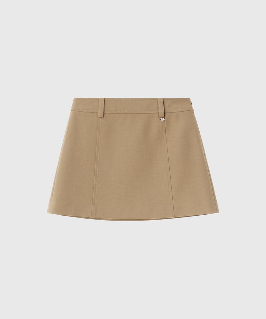 Lugkaeseuteu Nelly Summer Wool Mini Skirt_Beige