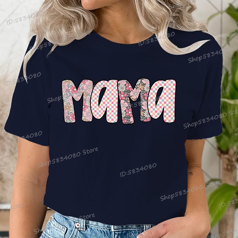 Uroczy Koszulka z Kwiatowym Wzorem dla Mamy Prezent na Dzień Matki Modne Koszulki Prezent dla Nowej Mamy Graficzna Koszulka na Dzień Matki Kwiatowa Mama Koszulki Retro