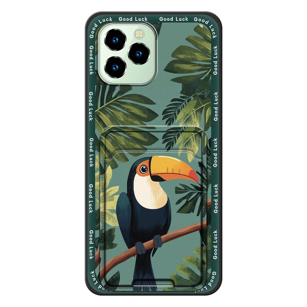 Dirt-resistant Durable Phone Case For Oukitel C21 Pro Fashion Design Full Wrap Silicone Graffiti TPU Card Slot Cover