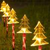 Yousheng 5Pcs Outdoor Solar Garden Lights IP44 Waterproof No Wiring Required Easy Install Snowflake Christmas Decorations Stake Lights