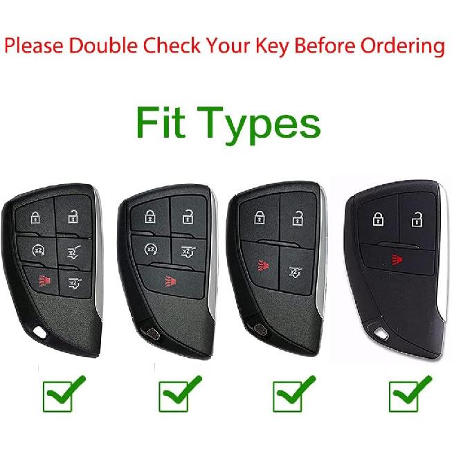 for Chevy for GMC Key Fob Cover, ABS Carbon Fiber Pattern Key Case for 2021 2022 2023 2024 for Chevy Suburban Tahoe Silverado 1500 2500 3500 Colorado