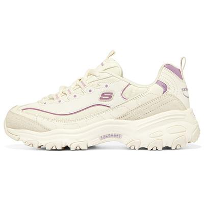 DLites Casual Comfort Low Top Dad Shoes Women Sneakers Off-White Purple 896108-NTPR