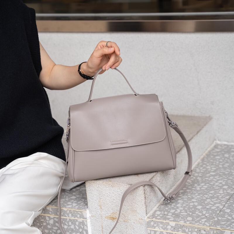 Women's Soft Cowhide Leather Tote Crossbody Bag