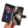 For Xiaomi 15T Pro Wallet Case Leather Phone Cover Stand with Curved Line Design -  Black