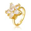 New Light Luxury Star Rotating Zircon Open Ring Copper Micro-inlaid Five-pointed Star Ring Female Design Sense