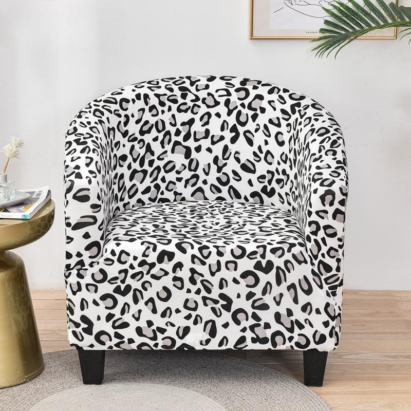 Elastic Full Package Semi-circular Bathtub Small Single Person Sofa Cover, Internet Cafe Coffee Shop Wine Room Print Cover