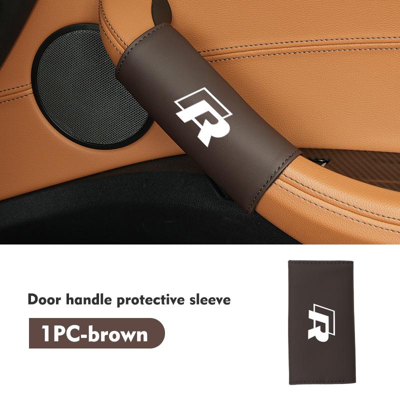 2pcs Car Door Handle Cover Leather Auto Door Knob Protector For Volkswagen VW Golf Jetta Passat mk4 mk5 mk6 CC B5 B6 B7 Golf 4 zk0