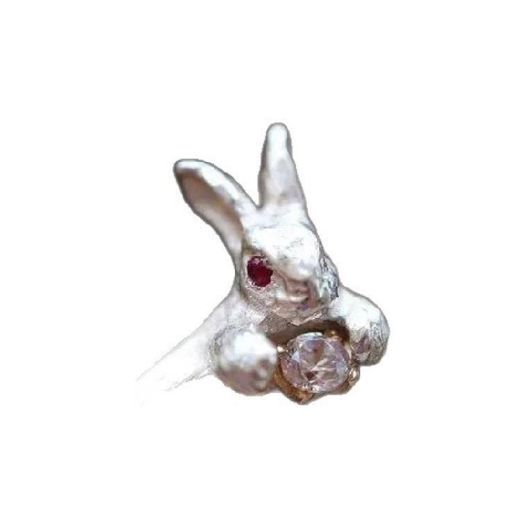 Mehrstiliges Ring-Set in Hasenform, mit Kristallen verzierte Legierungsschmuckstücke für den Alltag und besondere Anlässe