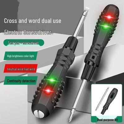 Electrician's Electric Test Pen & Continuity Tester: Screwdriver for Detecting Broken Wires and Verifying Electric Line Continuity.