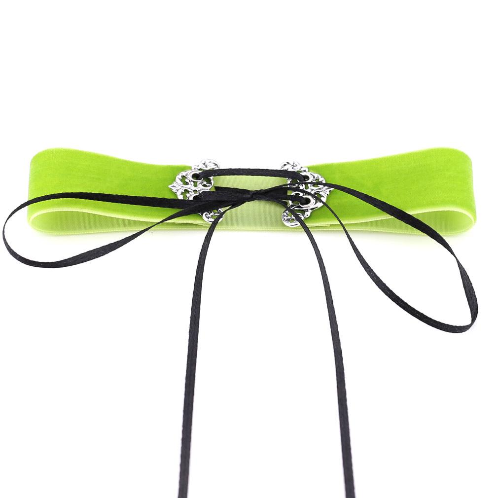 Wide Velvet Choker, Hollow Alloy Pendant Soft Velvet Streetwear Neck Collar