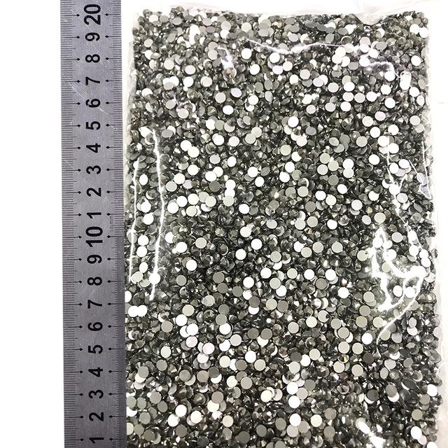 P1-70 Ordinary Color Large Packaging Glass Flat Bottom Diamond Rhinestone Nail Diamond Diy Crystal Mobile Phone Case Beauty Jewelry Accessories