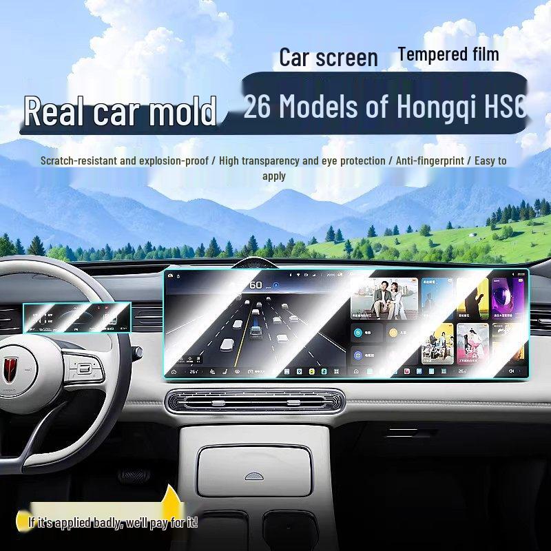 Tempered Film Screen Protector for Hongqi HS6 Center Console Navigation Display