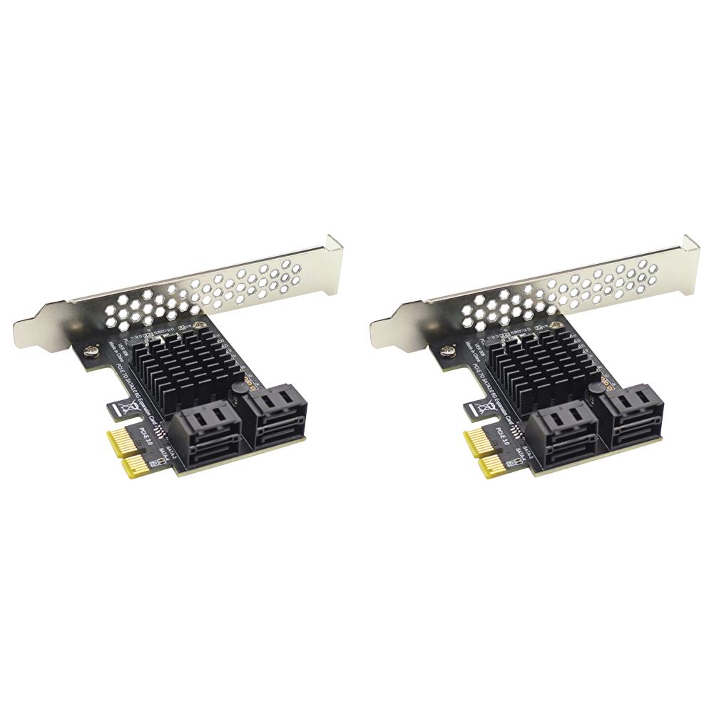 1/2PCS Hard Disk Drive SSD Adapter Card 4 Port SATA III PCIe Expansion Cards 6Gbps Adapter Computer Card Connectors
